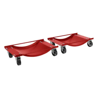 PAIR Steel Wheel Dolly Set - 454kg Capacity Per Dolly - x 90mm Metal Castors