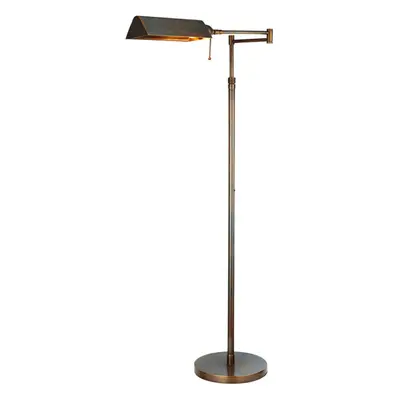 Luxury Adjustable Head Floor Lamp Antique Patina Shade Feature Reading Light