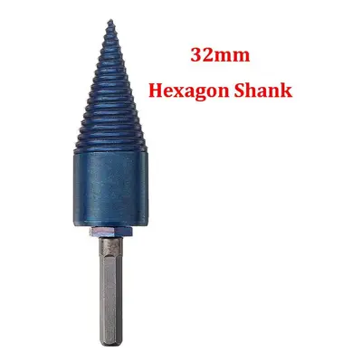 (32mm Hex Shank) 32/42mm Nano Blue Coated HSS Round/Square/Hex Shank Firewood Drill Bit Splitter