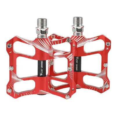 (Red) Bicycle Pedals Mountain Riding Aluminum Aloy Cycling