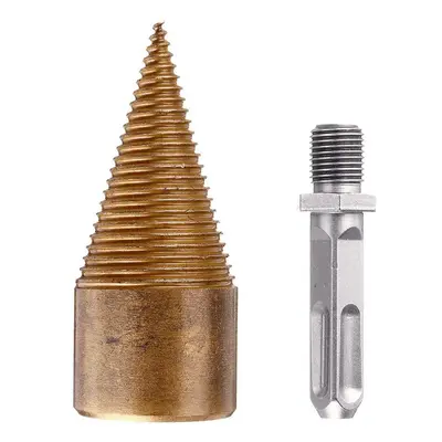 (42mm Square Shank) 32/42mm Titanium Coated HSS Firewood Splitter Drill Bit Wood Drilling Tools 