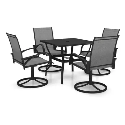 vidaXL Garden Dining Set Piece Textilene and Steel Table and Chairs Patio