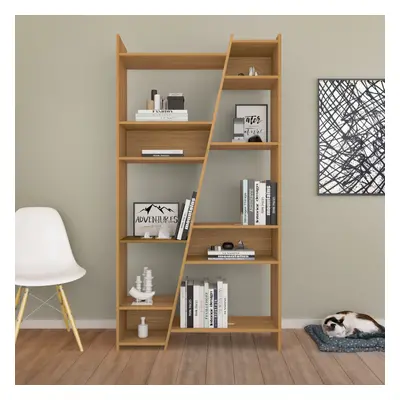 Naples Tall Shelf Space Bookcase Shelving Display Unit - Oak Effect