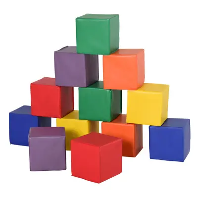 HOMCOM Piece Soft Play Blocks Soft Foam Toy Building Stacking Block for Kids