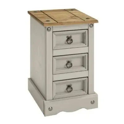 Corona Grey Wax Narrow Bedside Rustic