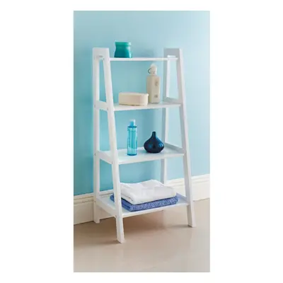 White Tier Wooden Ladder Shelf Extra Storage Space Shelving Unit G-0106