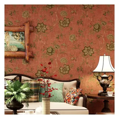 (Red) 10m*53cm Self-Adhesive Wall Tile Sticker Living Room Home Decor Type Art Decoration