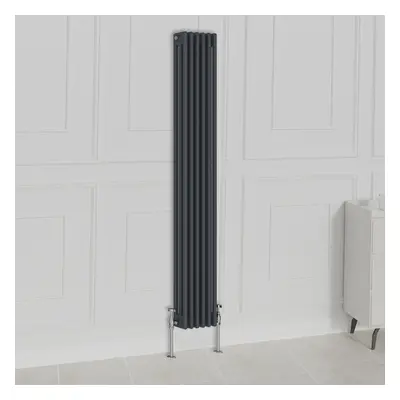 (1800x290mm-3 Column, Anthracite) NRG Traditional Radiator Horizontal Vertical Cast Iron Style D