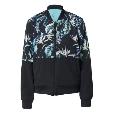 (M, Porcelain/Black) Skechers Womens/Ladies Palm Leaf Reversible Bomber Jacket