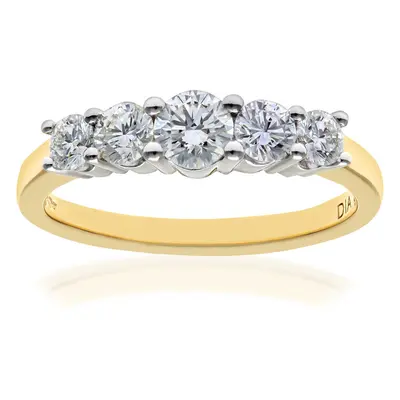 (J) Jewelco London 18ct Yellow Gold stone Eternity Ring, H/SI Certified Diamonds, Round Brillian