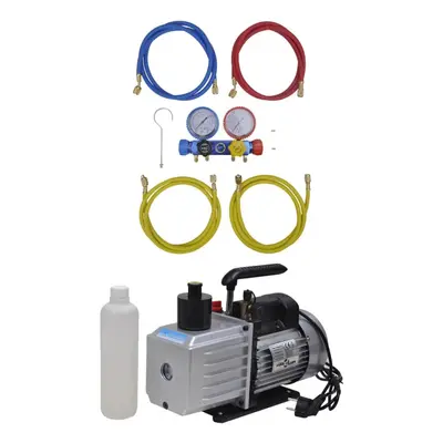 vidaXL Vacuum Pump with 4-way Manifold Gauge Set for Air Conditioning Air Tool