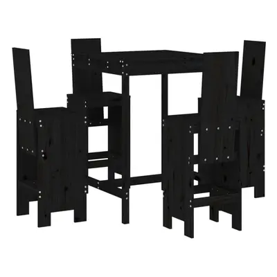 (black pine) vidaXL Garden Bar Set Outdoor Bar Table Set Bar Stool Piece Solid Wood Pine