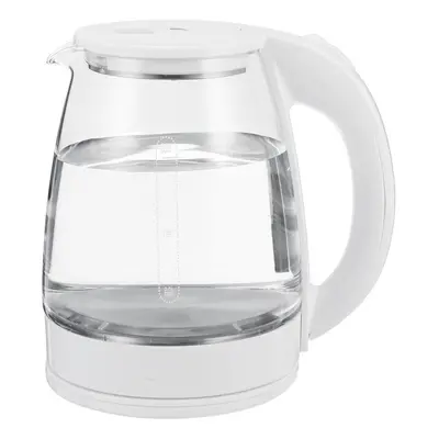 (White) 1500W 2L Electric Kettle Stainless Steel Portable Glass Kettle with Blue Light Glass Wat