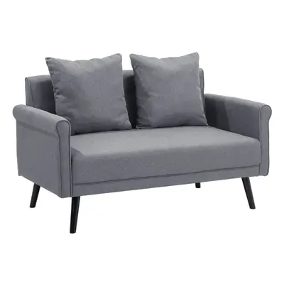 (Grey) Contemporary Upholstered Sofa with Pillows