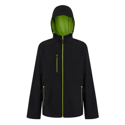 (L, Black/Lime Green) Regatta Mens Navigate Layer Soft Shell Jacket