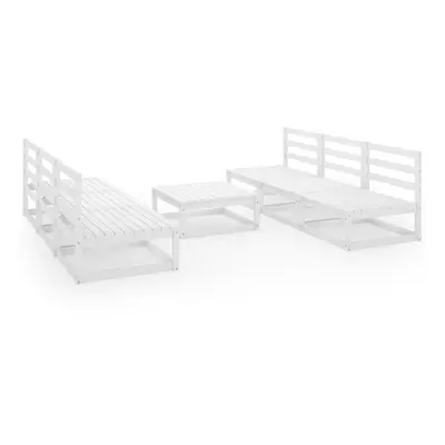 vidaXL Garden Lounge Set Outdoor Furniture Set Piece White Solid Wood Pine