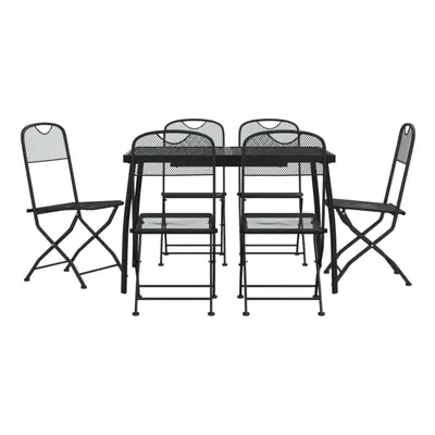 (110 cm table length/ piece) vidaXL Garden Dining Set Outdoor Table and Chair Set Anthracite Met