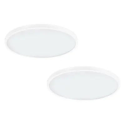 2 PACK Wall / Ceiling Light White 600mm Round Surface Mounted 27W LED 3000K