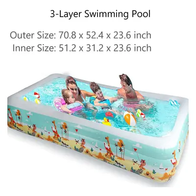 (1#) 1.8/2.1/3.6m Inflatable Swimming Pool With Bottom Layer Cotton