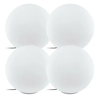 4 PACK IP65 Outdoor Garden Ball Light White Plastic 1x 40W E27 600mm Globe