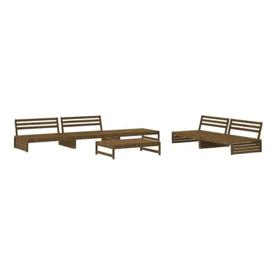 (honey brown) vidaXL Garden Lounge Set Outdoor Modular Sofa Set Piece Solid Wood Pine