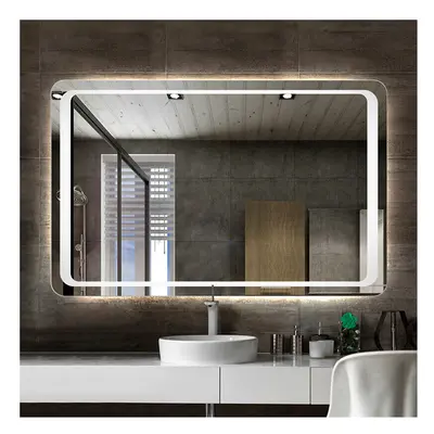 Rectangular Wall Mounted LED Bathroom Mirror with Anti Fog and Sensor x mm