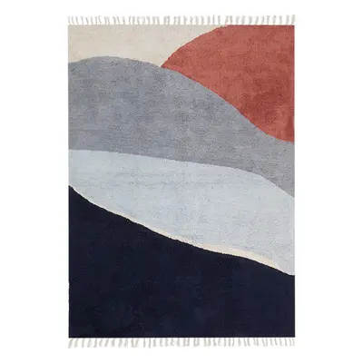 Cotton Area Rug x cm Multicolour and Blue XINALI