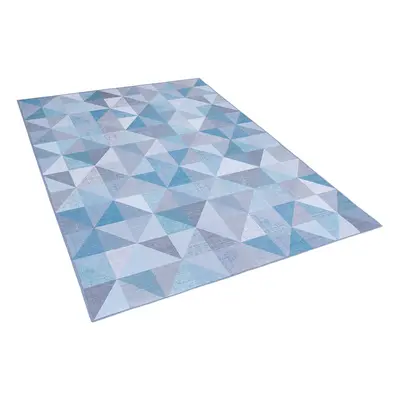 Area Rug x cm Grey with Blue KARTEPE