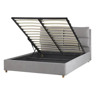 Ottoman Bed BATILLY x cm (EU Double) Velvet Light Grey