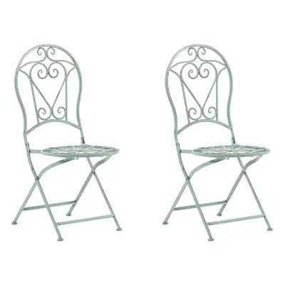 Set of Garden Chairs TRENTO Metal Light Green