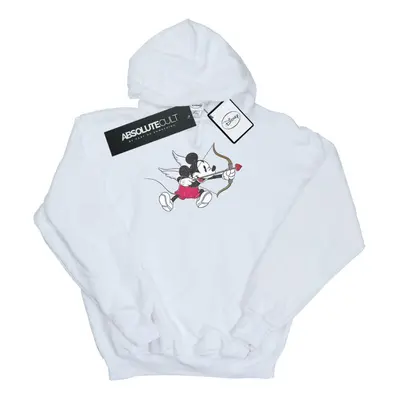 (L, White) Disney Mens Mickey Mouse Love Cherub Hoodie