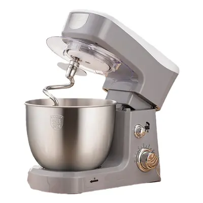 (Grey) Electric Food Stand Mixer 600W Tilt-Head Speed Stainless Steel Bowl for Knead Dough Egg-b