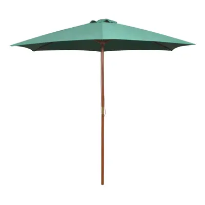 Parasol 270x270 cm Wooden Pole Green