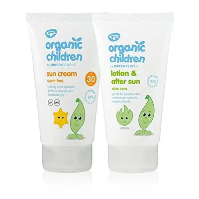 Green People Organic Children Sun Cream SPF30 + After Sun Bundle 2x150ml | Natural, Organic Suns