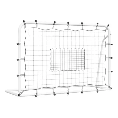 vidaXL Football Net Rebounder Football Goal Net White and Black Steel and PE