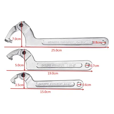 (19-51mm) Adjustable Hook C Type Wrench Spanner Tool Nuts Bolts Hand Tool 19-51mm 32-76mm 51-120