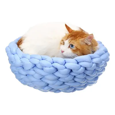 (Type B) 40CM Handmade Knitting Pet Cat Dog Pet Bed Nests House Cushion Mat Pad Washable