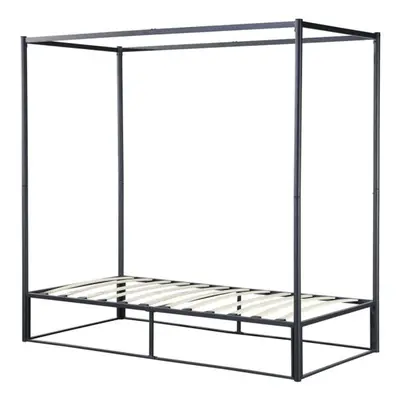 Black Poster Bed Frame Metal Birlea Farringdon Canopy Bed 3FT Single 90cm