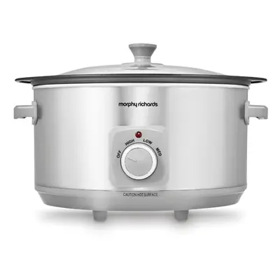 Morphy Richards Sear & Stew 6.5 Litre Aluminium Slow Cooker, One-Pot Solution, Brushed Stainless