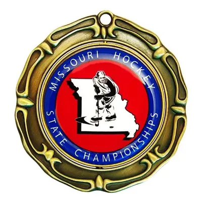 Simba EXPRESS-068AF6 in. Vibraprint Red, White & Blue Insert Spinner Medal, Gold