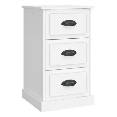 (white) vidaXL Bedside Cabinet Side Table Nightstand Side Cabinet Engineered Wood