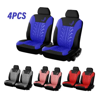 (Blue, Pcs) 4PCS/9PCS Car Front Seat Cover Fabric Cases Protector with Tire Track Detail Styling