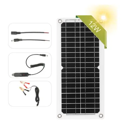 (Solar Panel) 12W 12V Solar Panel Kit USB Port Off Grid Monocrystalline Module