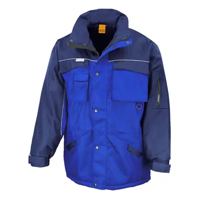 (XL, Royal/Navy) Result Mens Workguard Zip Sleeve Heavy Duty Water Repellent Windproof Jacket