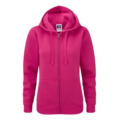 (XL, Fuchsia) Russell Ladies Premium Authentic Zipped Hoodie (3-Layer Fabric)