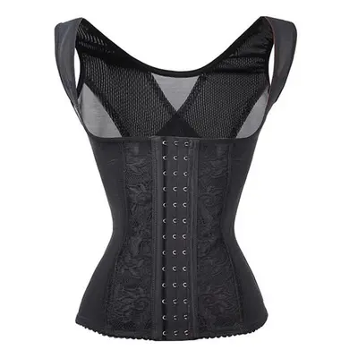 (Black, 3XL) Breathable Party Sexy Back Push Up Corset