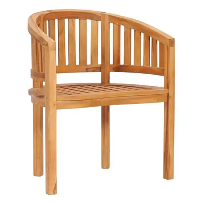 vidaXL Solid Teak Wood Banana Chair Outdoor Garden Balcony Seating Furniture