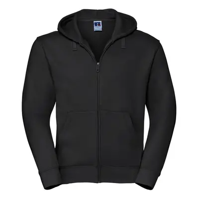 (S, Black) Russell Mens Authentic Full Zip Hooded Sweatshirt / Hoodie