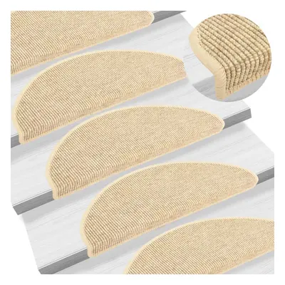 vidaXL Stair Mats Self-adhesive Sisal-Look pcs 65x21x4 cm Beige