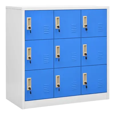 vidaXL Locker Cabinet Light Grey and Blue Steel Office School Storage Cabinet